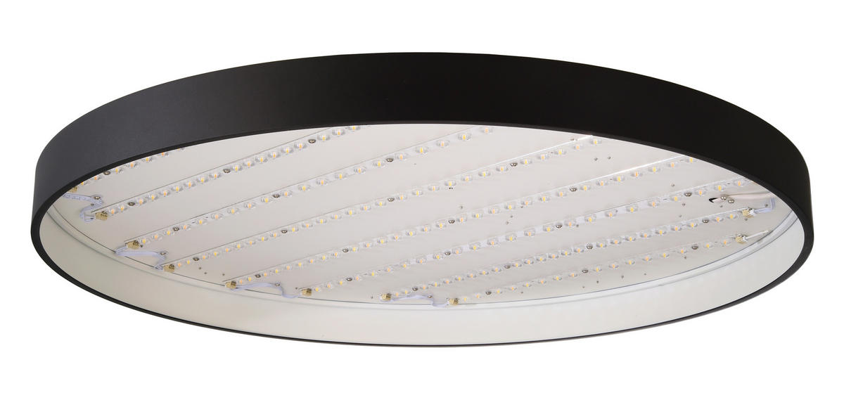 LED-DECKENLEUCHTE Menkar 80/80/9 cm   - Schwarz, KONVENTIONELL, Metall (80/80/9cm)
