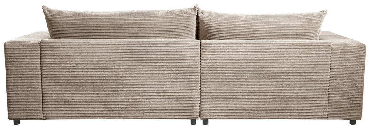 ECKSOFA FUNNY S Hellbraun Cord, Velours Zierkissen, Rückenkissen, Hocker  - Hellbraun/Schwarz, Basics, Kunststoff/Textil (180/265cm) - Livetastic
