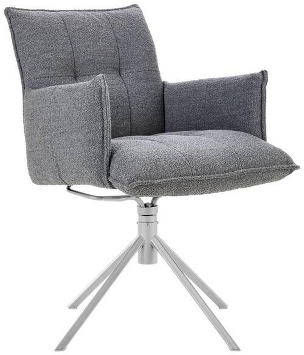 ARMLEHNSTUHL  in Flachgewebe  - Edelstahlfarben/Grau, Design, Textil/Metall (55/85/65cm) - Valnatura