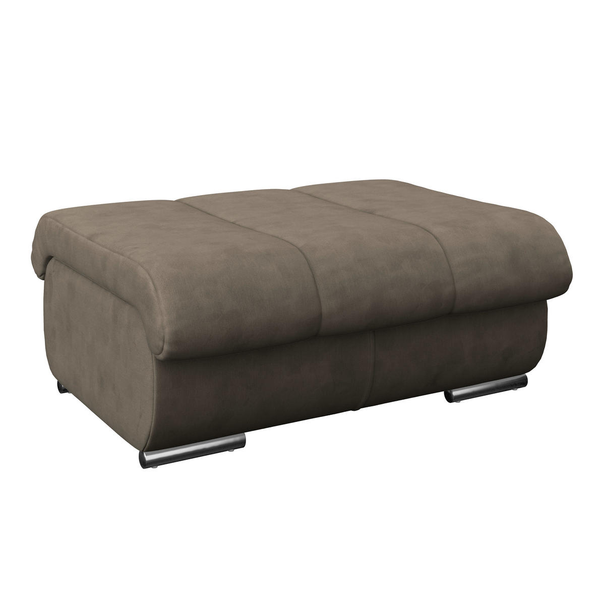 HOCKER Mikrofaser Dunkelbraun  - Chromfarben/Dunkelbraun, MODERN, Textil/Metall (100/43/80cm) - MID.YOU