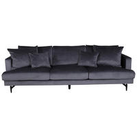 3-SITZER-SOFA in Schwarz, Dunkelgrau  - Dunkelgrau/Schwarz, Design, Kunststoff/Textil (260/86/88cm) - Livetastic