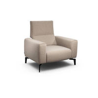 SESSEL in Chenille Sandfarben  - Sandfarben/Schwarz, Design, Textil/Metall (110/85/86-94cm) - SENSOO
