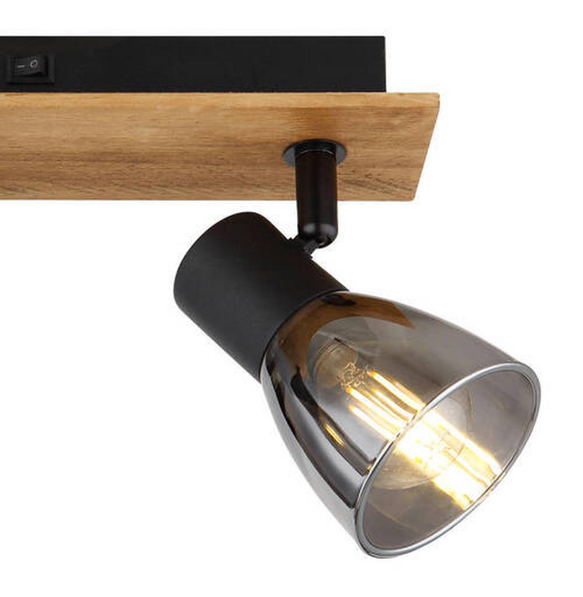 BODOVÉ SVÍTIDLO, 40 W/E14, 25/7/15,5 cm - tmavě hnědá/černá, Natur, kov/dřevo (25/7/15,5cm) - Globo