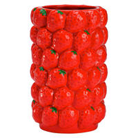 VASE  - Rot, Basics, Keramik (12,0/18,8/12,0cm)