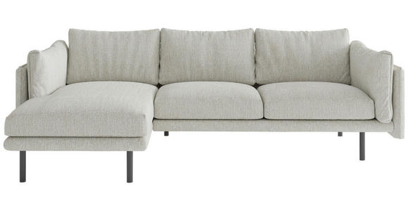 ECKSOFA Champagner Flachgewebe - Champagner/Beige, Design, Textil/Metall (160/268/100cm) - Novel