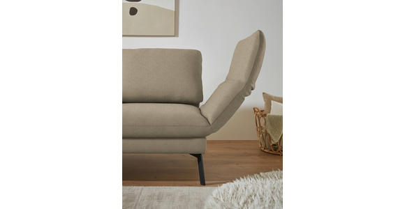 ECKSOFA  in Flachgewebe Hellbraun  175-224/255-365 cm  - Hellbraun/Schwarz, Design, Textil/Metall (175-224/255-365cm) - Dieter Knoll