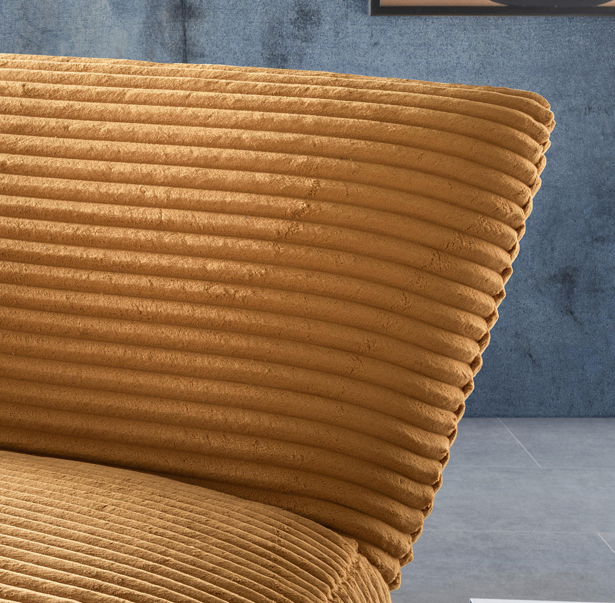 XXL-SESSEL in Cord Goldfarben  - Goldfarben/Schwarz, Trend, Textil/Metall (95/77/94cm) - Livetastic
