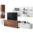 WOHNWAND Kernnussbaum furniert Nussbaumfarben, Weiß - Nussbaumfarben/Weiß, Design, Holz/Metall (334,4/223/51,9cm) - Ambiente by Hülsta