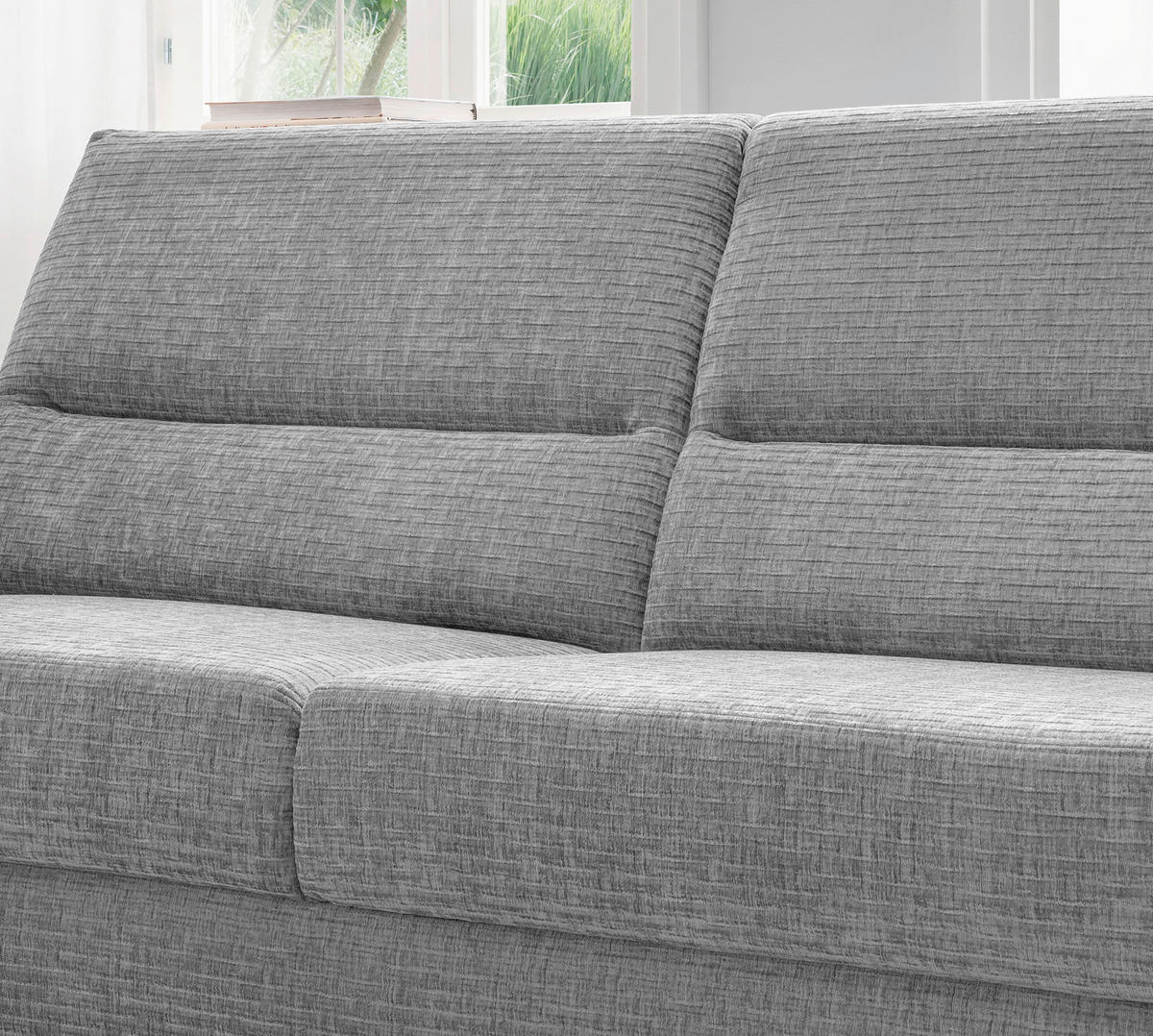 3-SITZER-SOFA in Mikrofaser Grau  - Schwarz/Grau, Modern, Holz/Textil (192/90/89cm) - Livetastic