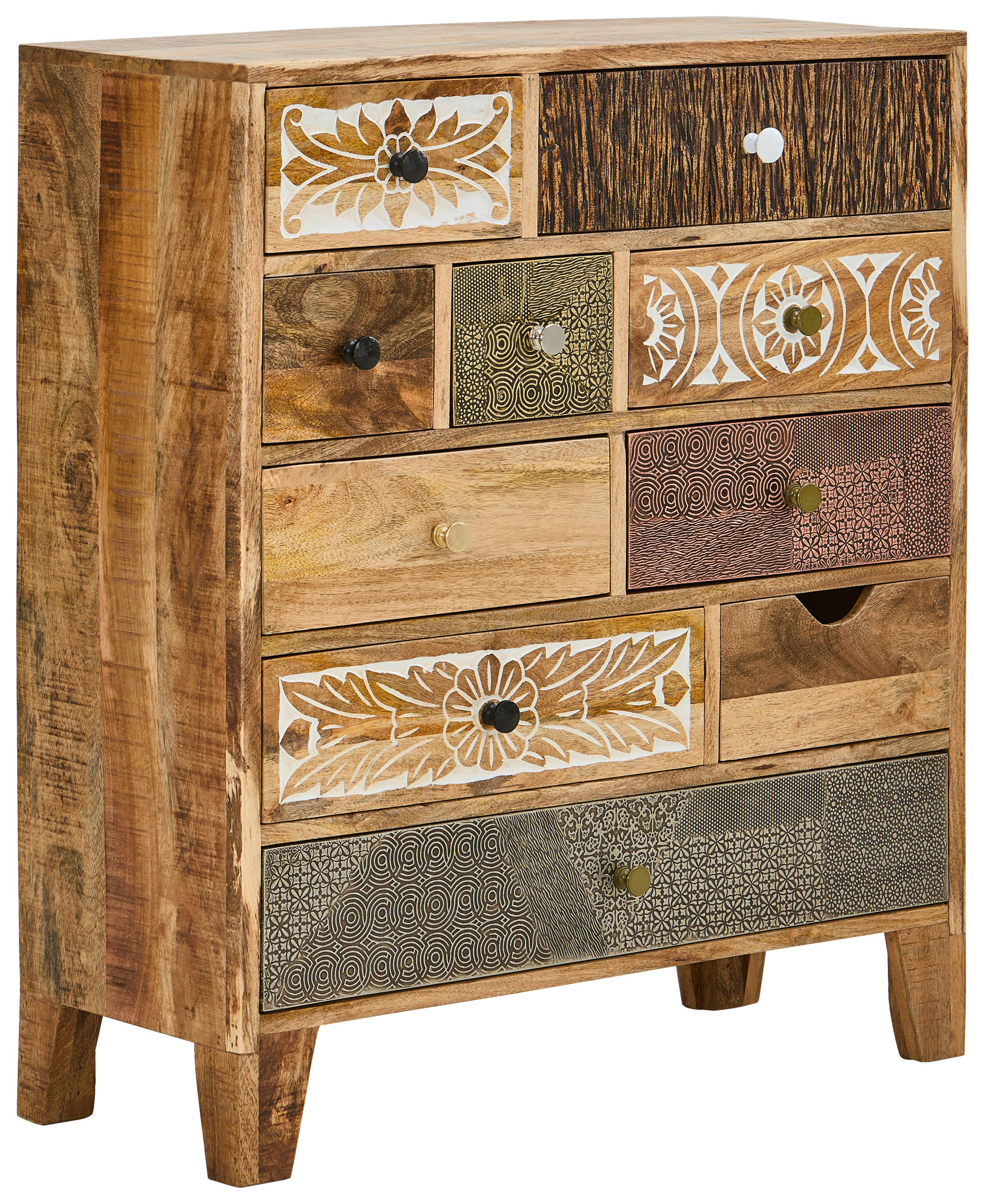 KOMMODE , 75/85/30 cm, 10 Schublade(n)  - Hellbraun/Dunkelbraun, LIFESTYLE, Holz/Metall (75/85/30cm) - Landscape