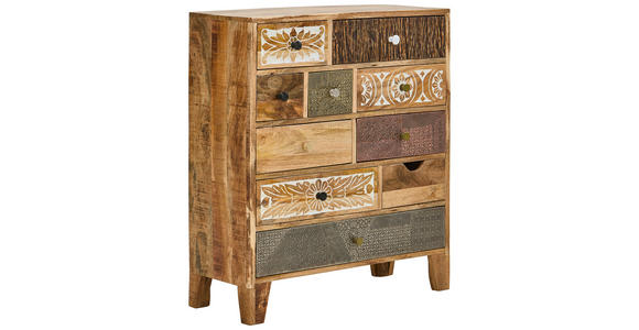 KOMMODE , 75/85/30 cm, 10 Schublade(n)  - Hellbraun/Dunkelbraun, LIFESTYLE, Holz/Metall (75/85/30cm) - Landscape