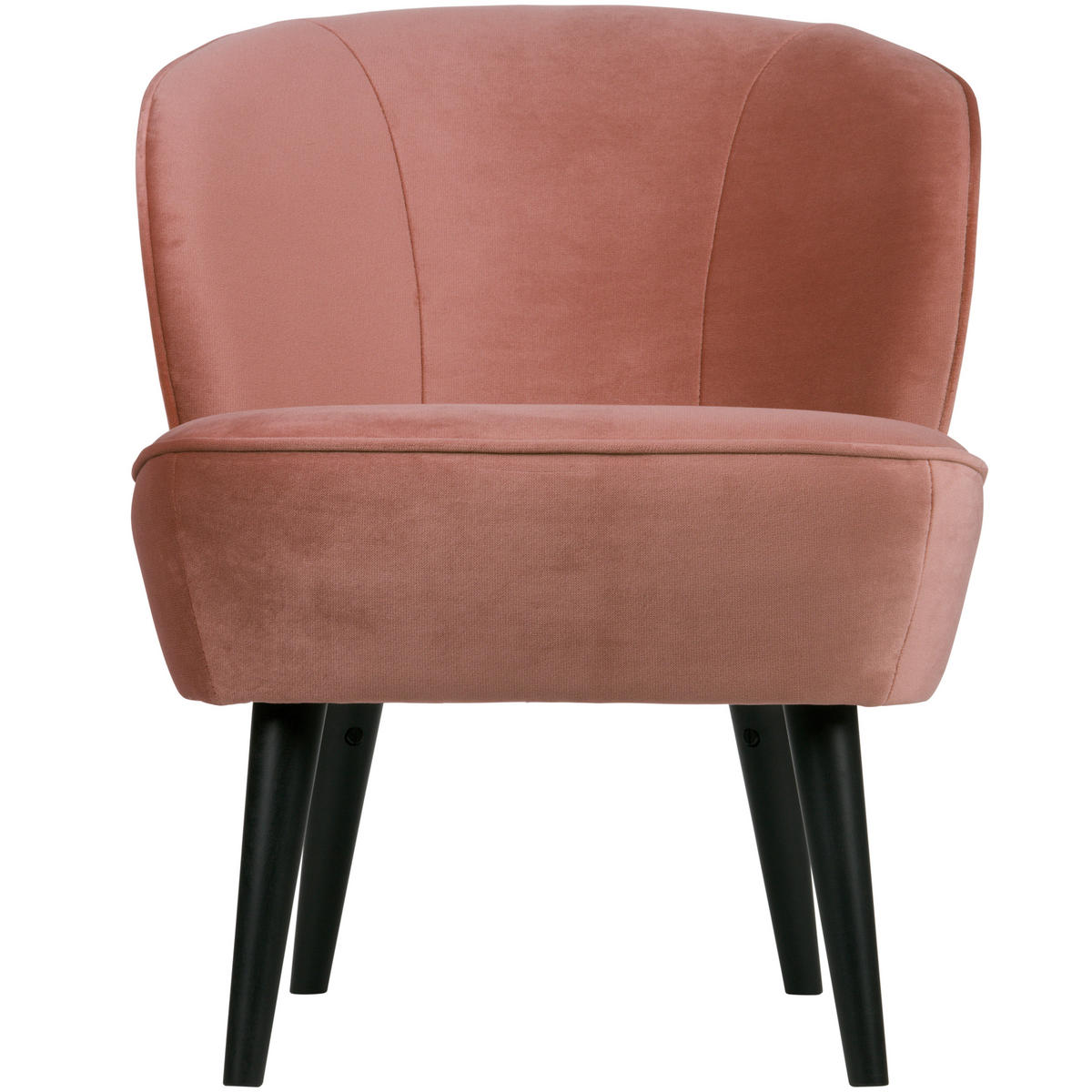 SESSEL in Samt Rosa  - Schwarz/Rosa, Design, Holz/Textil (59/71/70cm) - Livetastic