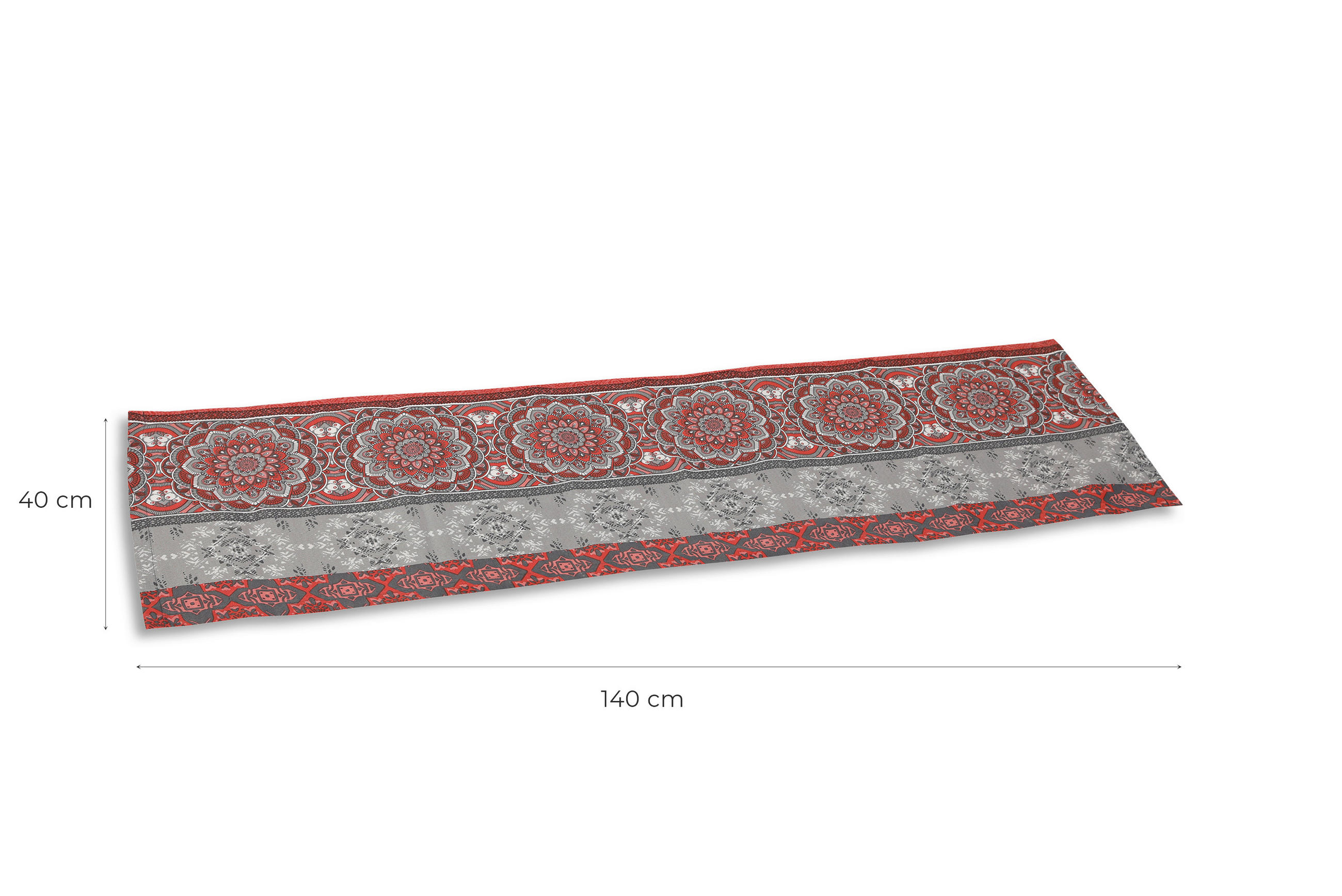 TISCHLÄUFER 2er-Set Textil Flachgewebe Grau, Rot, Dunkelgrau 40/140 cm  - Dunkelgrau/Rot, Basics, Textil (40/140cm)