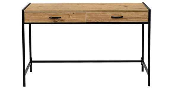 SCHREIBTISCH 120/48/76 cm Schwarz, Eiche Artisan Stauraum  - Schwarz/Eiche Artisan, Design, Holzwerkstoff/Metall (120/48/76cm) - Carryhome