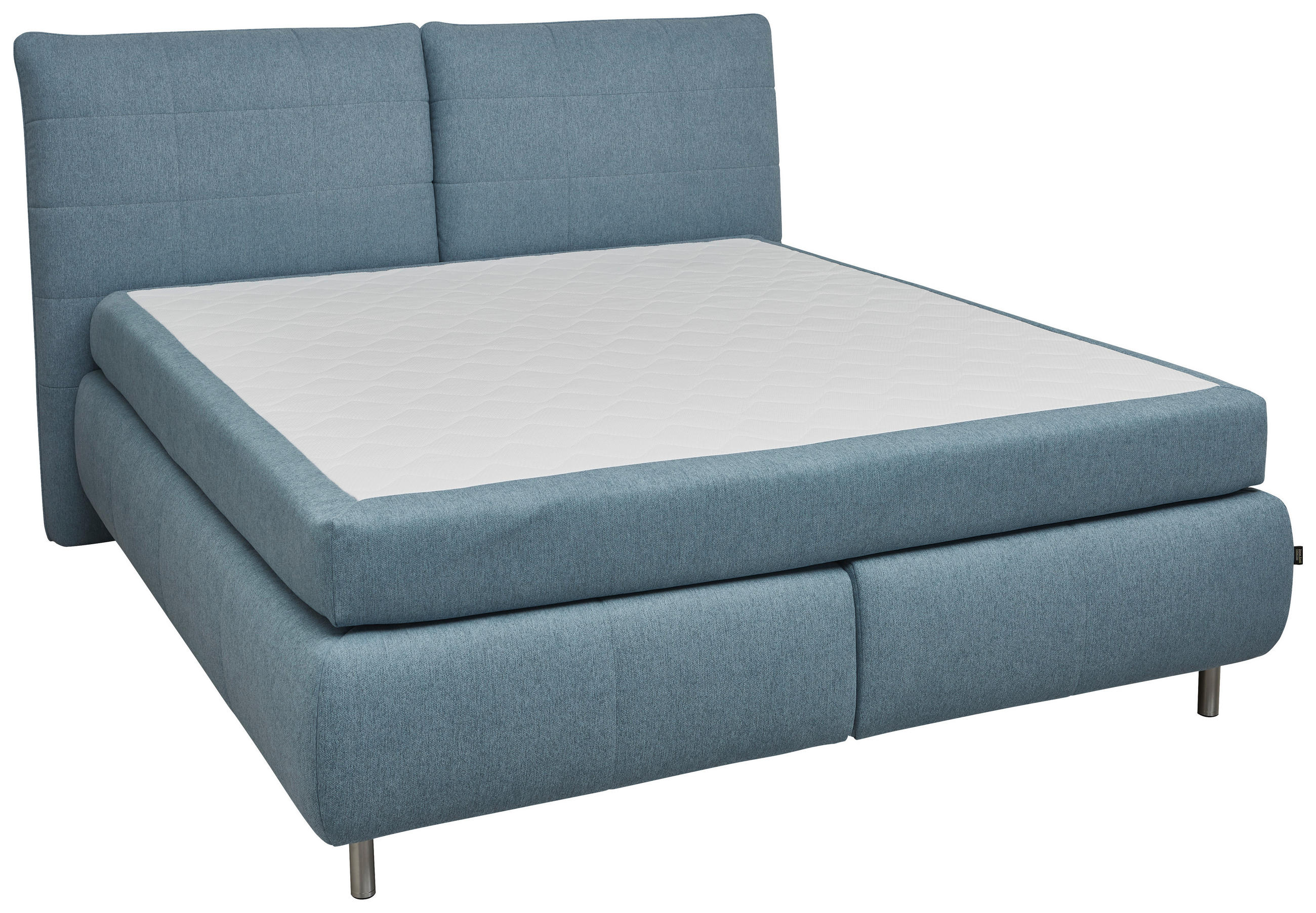 BOXSPRINGBETT 160/200 cm  in Hellblau  - Alufarben/Hellblau, KONVENTIONELL, Textil (160/200cm) - Dieter Knoll