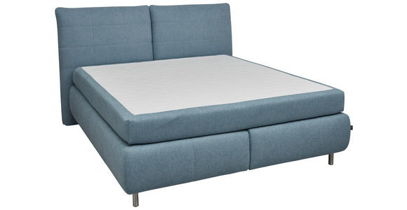 BOXSPRINGBETT 200/200 cm in Hellblau - Alufarben/Hellblau, KONVENTIONELL, Textil (200/200cm) - Dieter Knoll
