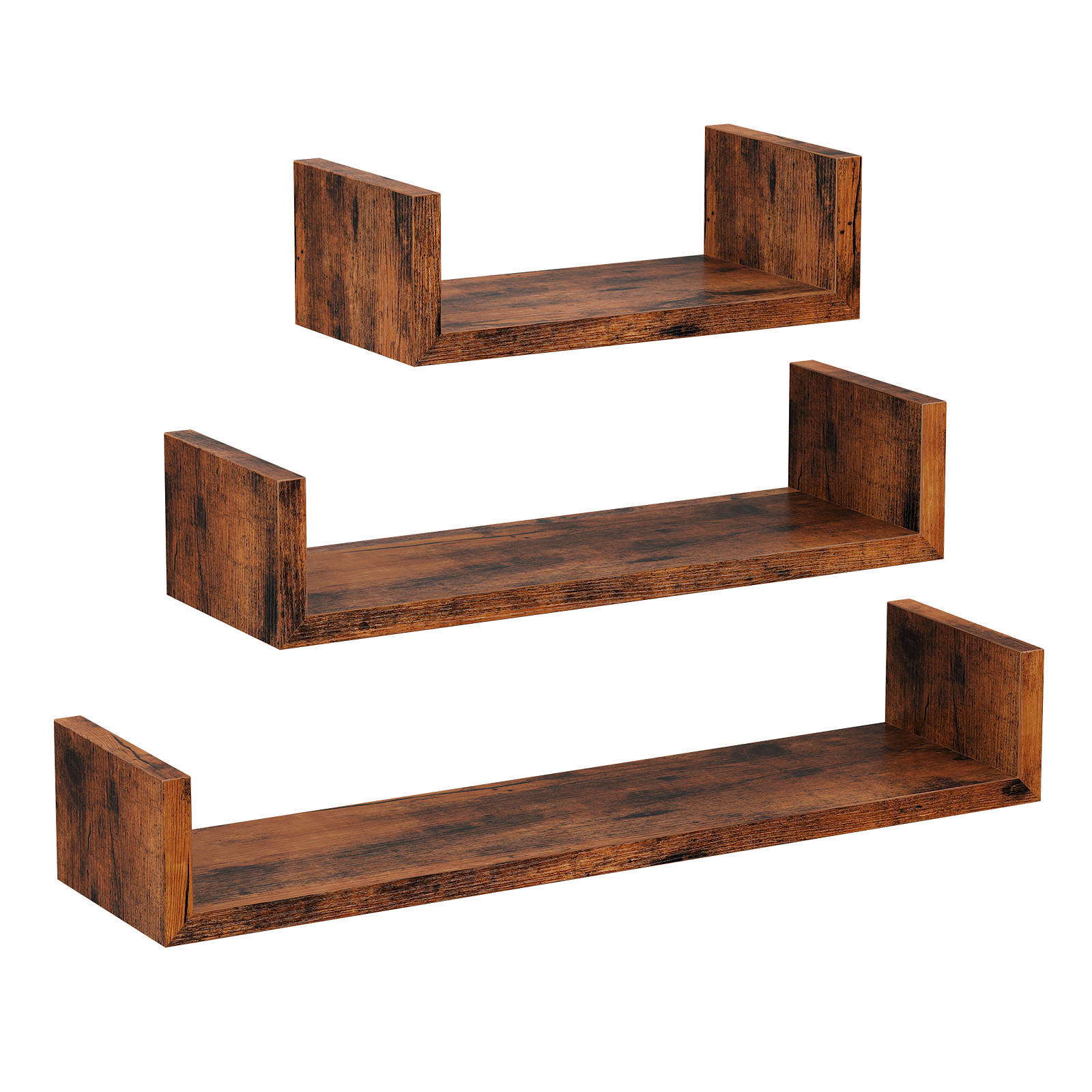 WANDREGALSET 3-teilig Braun  - Braun, Trend, Holzwerkstoff (60/10/15cm) - Boxxx