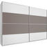 SCHWEBETÜRENSCHRANK 2 -türig Braun, Grau, Weiß - Alufarben/Braun, Design, Glas/Holzwerkstoff (270/223/69cm) - CANTUS