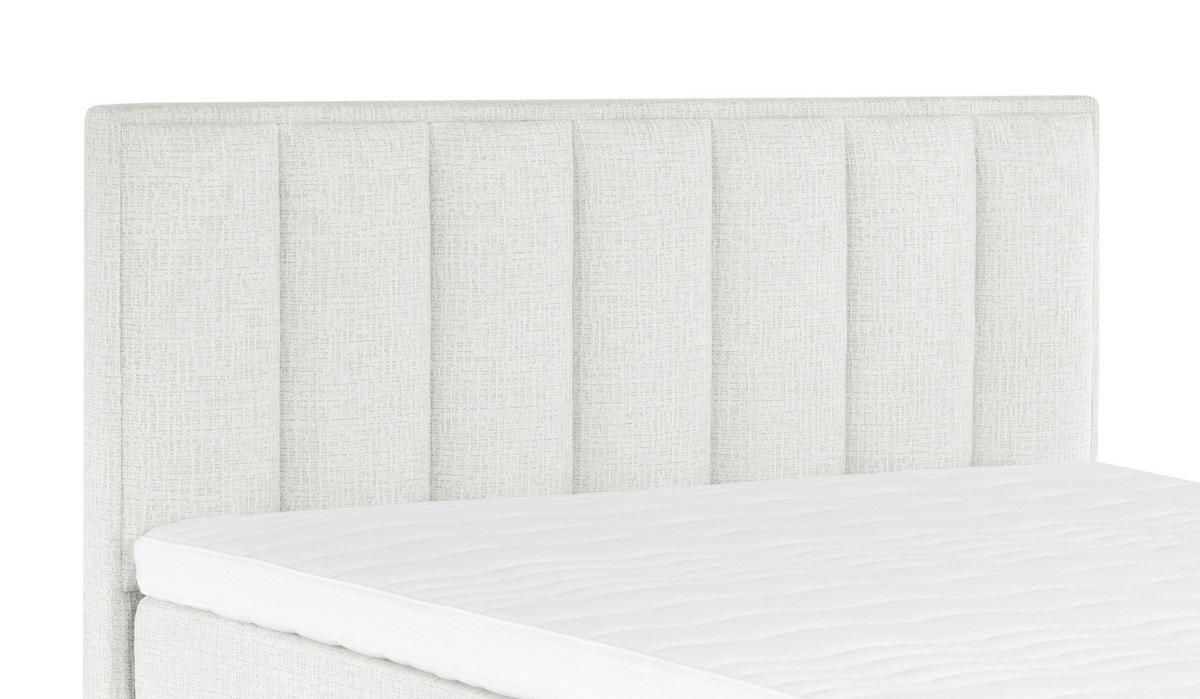 KONTINENTALSÄNG 140/200 cm  i cremefärgad  - aluminiumfärg/cremefärgad, Klassisk, metall/trä (140/200cm) - Best Price