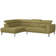 ECKSOFA in Struktur Gelb 205/280 cm - Gelb/Schwarz, Design, Textil/Metall (205/280cm) - Xora