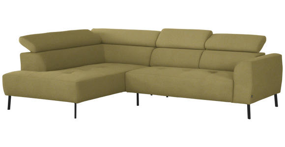 ECKSOFA in Struktur Gelb 205/280 cm - Gelb/Schwarz, Design, Textil/Metall (205/280cm) - Xora