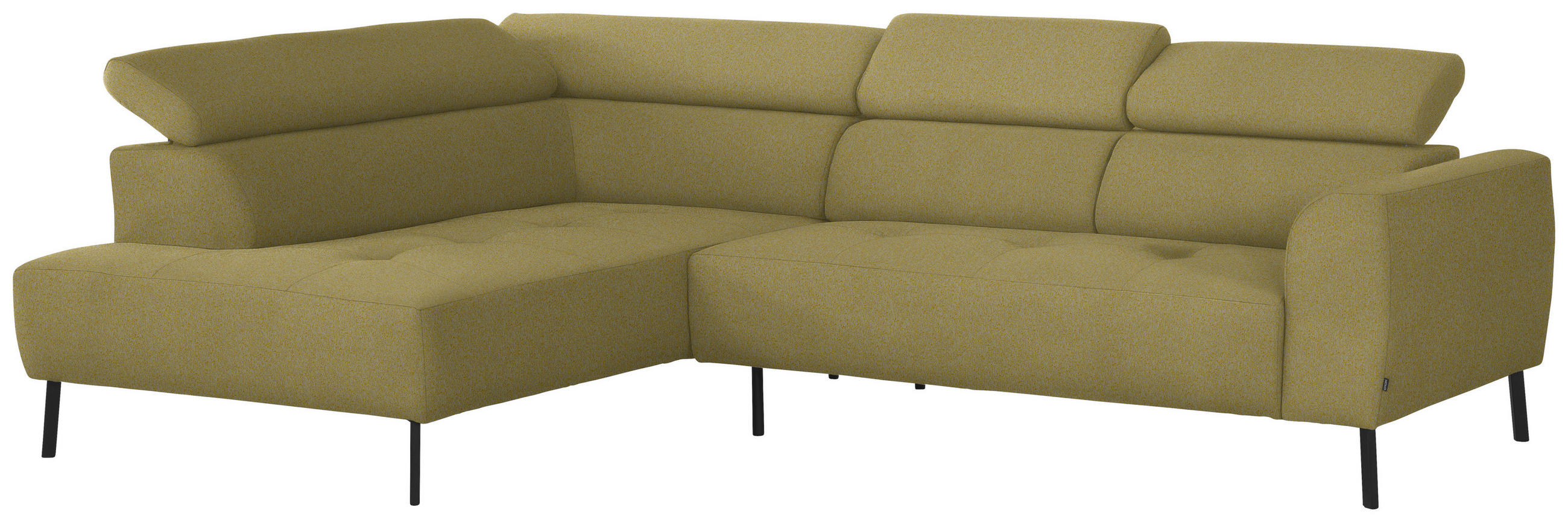 ECKSOFA in Struktur Gelb  - Gelb/Schwarz, Design, Textil/Metall (205/280cm) - Xora