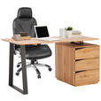 SCHREIBTISCH 140/65/75 cm  in Wildeiche  - Wildeiche/Schwarz, Natur, Holz/Metall (140/65/75cm) - Linea Natura