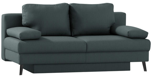 SCHLAFSOFA  in Cord Grau  - Schwarz/Grau, MODERN, Textil/Metall (194/91/90cm) - Novel