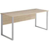 PISALNA MIZA leseni material barve hrasta  - srebrne barve/barve hrasta, Konvencionalno, kovina/leseni material (170/73/77cm) - Stylife