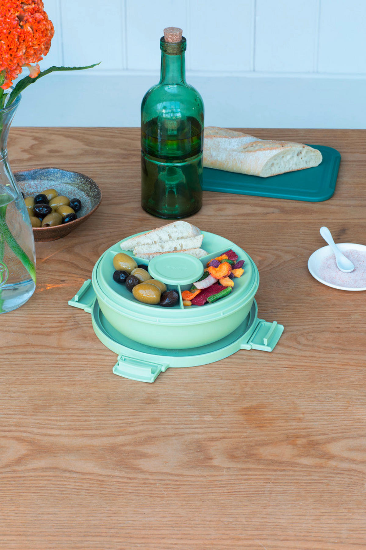 KRABIČKA NA OBĚD plast  1,3 l - zelená, Basics, plast (21/7.5/21cm) - Brabantia