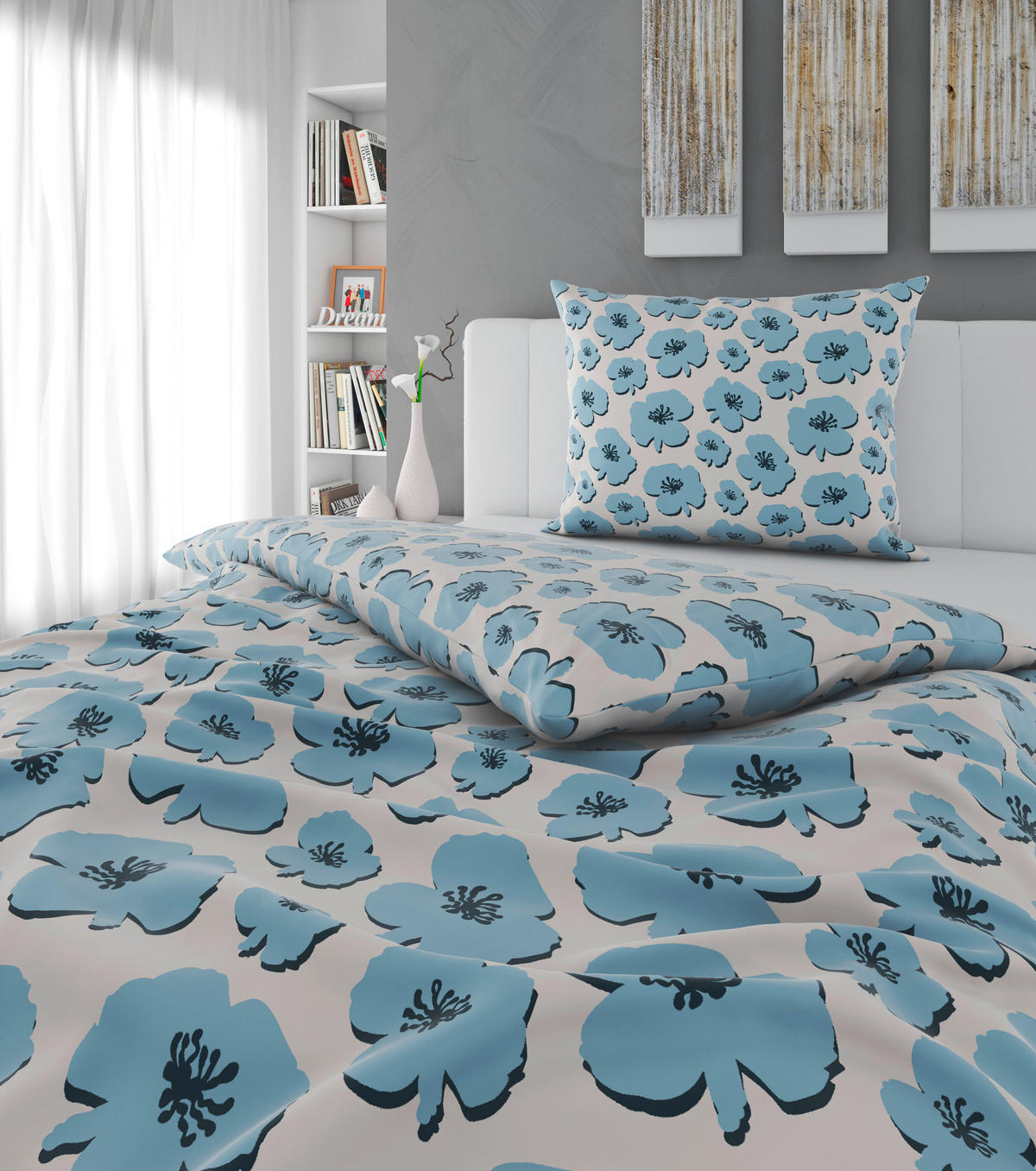BETTWÄSCHE Satin 140/200 cm  - Blau/Multicolor, KONVENTIONELL, Textil (140/200cm) - Esposa