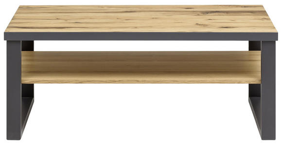 COUCHTISCH Eiche furniert rechteckig Alteiche 115/65/45 cm  - Alteiche/Graphitfarben, Trend, Holz/Metall (115/65/45cm) - Carryhome