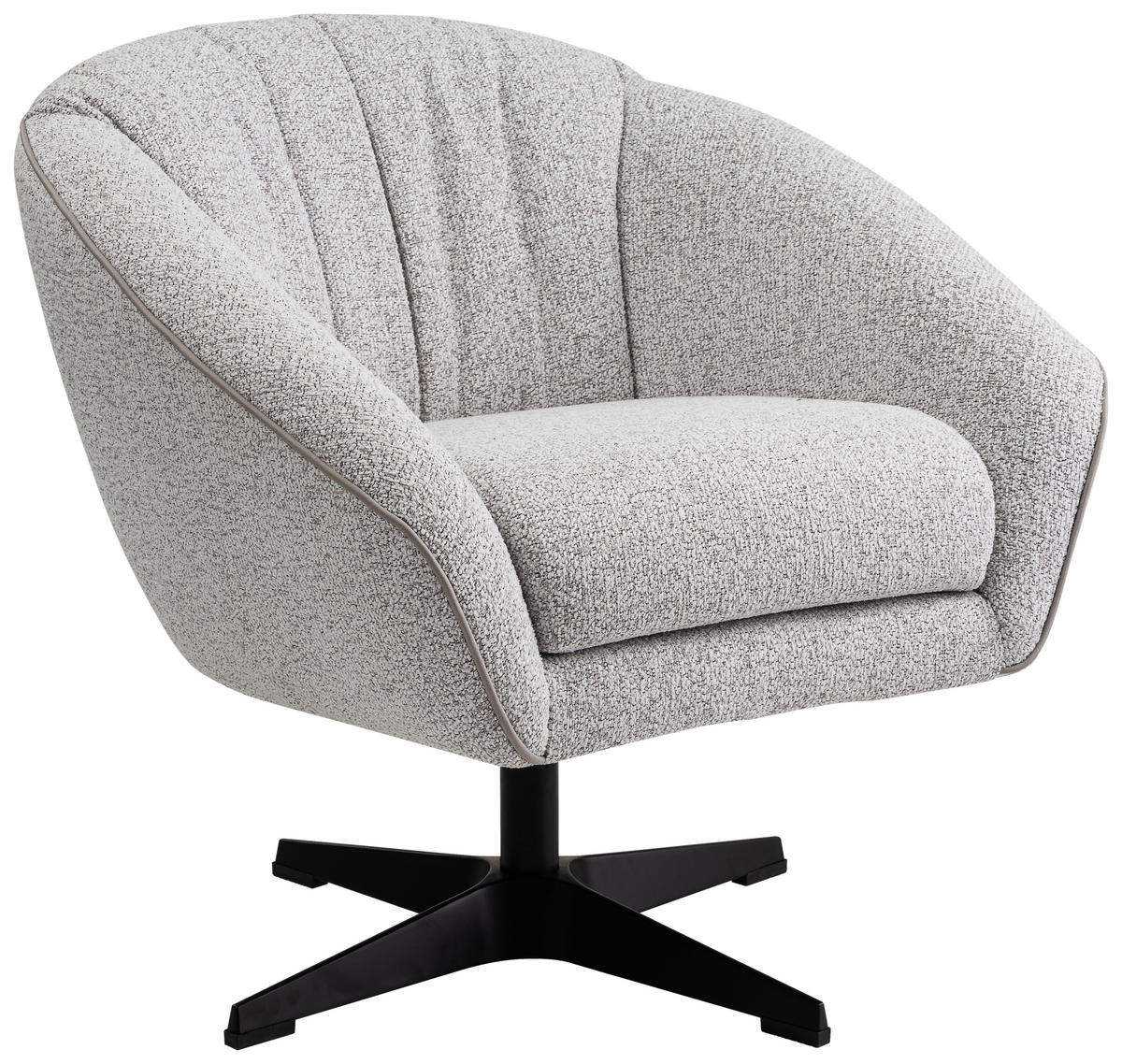 SESSEL in Webstoff Hellgrau  - Hellgrau/Schwarz, Design, Textil/Metall (80/78/80cm) - Stylife