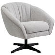 SESSEL in Webstoff Hellgrau  - Hellgrau/Schwarz, Design, Textil/Metall (80/78/80cm) - Dieter Knoll