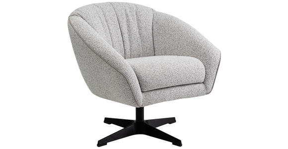 SESSEL in Webstoff Hellgrau  - Hellgrau/Schwarz, Design, Textil/Metall (80/78/80cm) - Dieter Knoll
