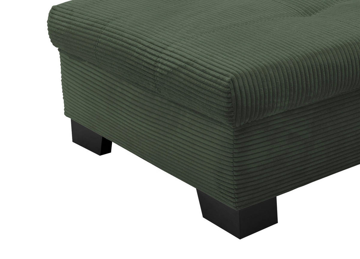 CANAPÉ D'ANGLE in Cord Grün  - beige/vert, Design, textile/bois (190/250cm) - MID.YOU