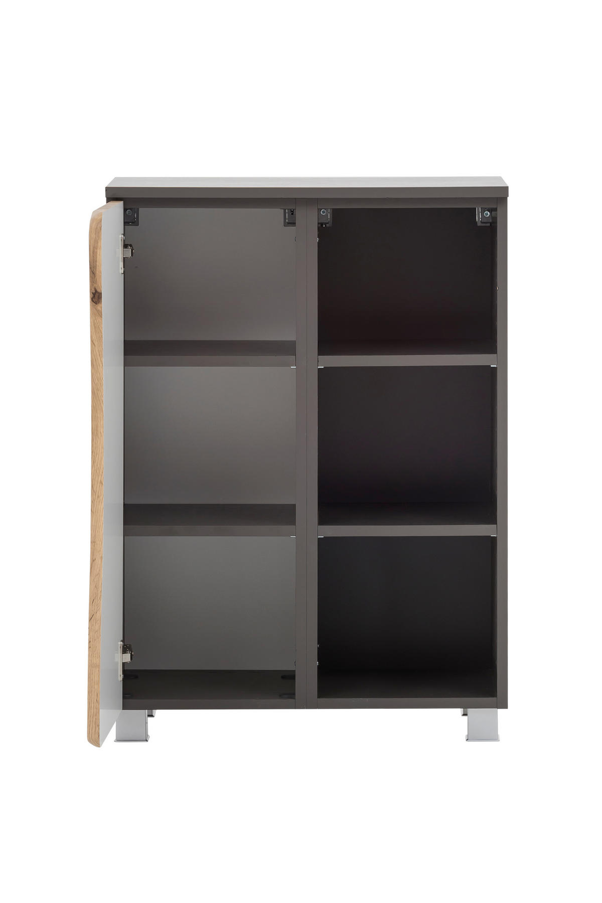 UNTERSCHRANK 60/79/35 cm   - Silberfarben/Eiche Wotan, Natur, Holzwerkstoff/Kunststoff (60/79/35cm) - Xora