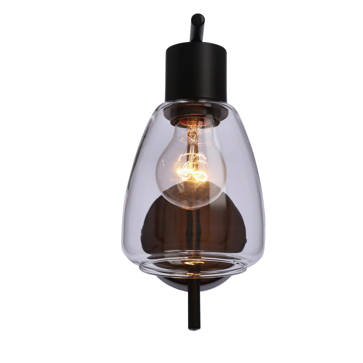 WANDLEUCHTE 17.4/12/23.5 cm   - Transparent/Schwarz, Design, Metall (17.4/12/23.5cm)