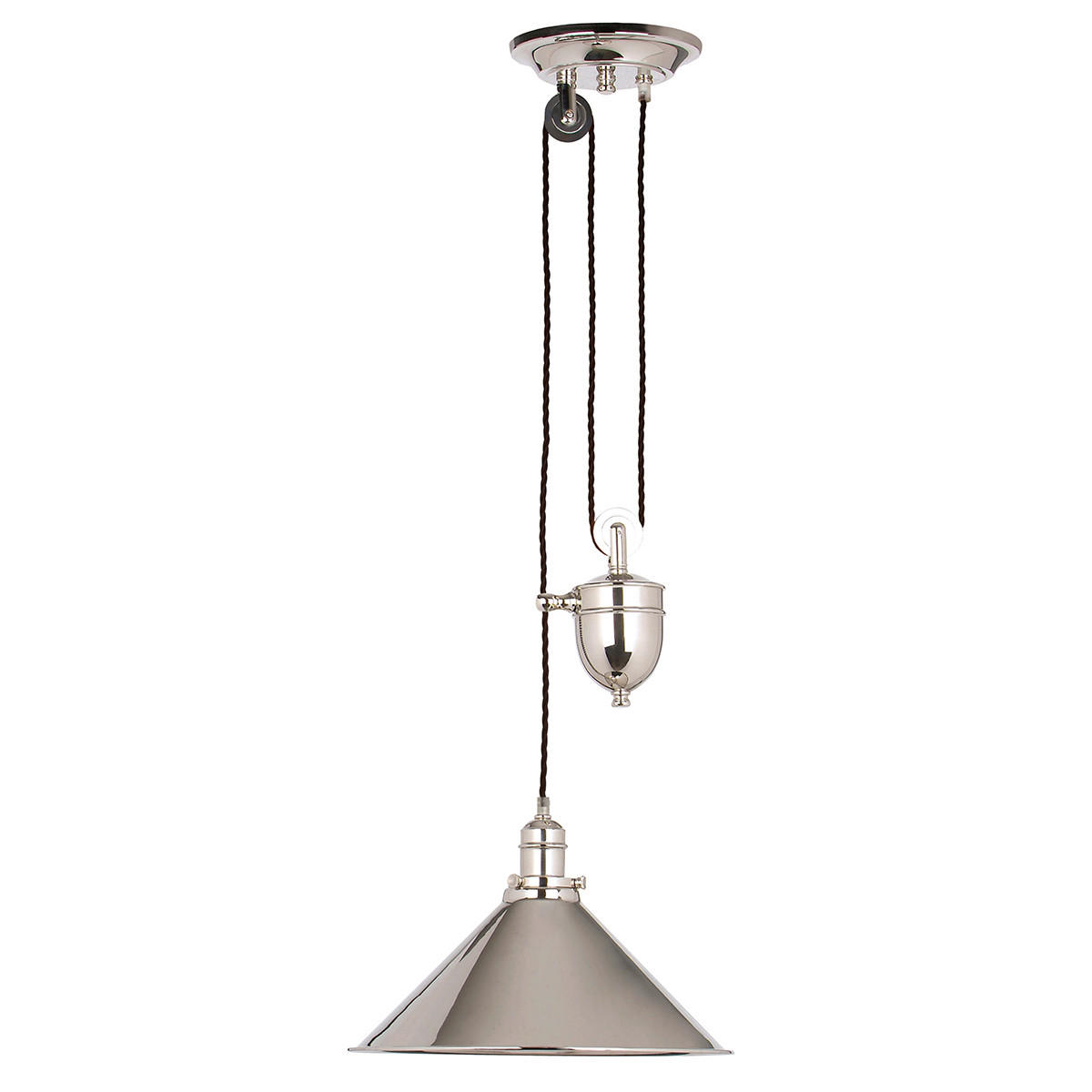 HÄNGELEUCHTE 37/96-180 cm  - Nickelfarben, LIFESTYLE, Metall (37/96-180cm) - Elstead Lighting