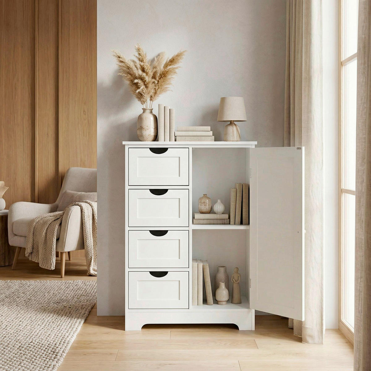 REGAL  55/80/30 cm Weiss  - Weiss, Design, Holzwerkstoff (55/80/30cm) - Livetastic