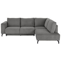 ECKSOFA Grau Cord  - Schwarz/Grau, MODERN, Textil (272/210cm) - P & B