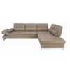 ECKSOFA in Echtleder Braun  299/250 cm  - Alufarben/Braun, Design, Leder/Metall (299/250cm) - Joop!
