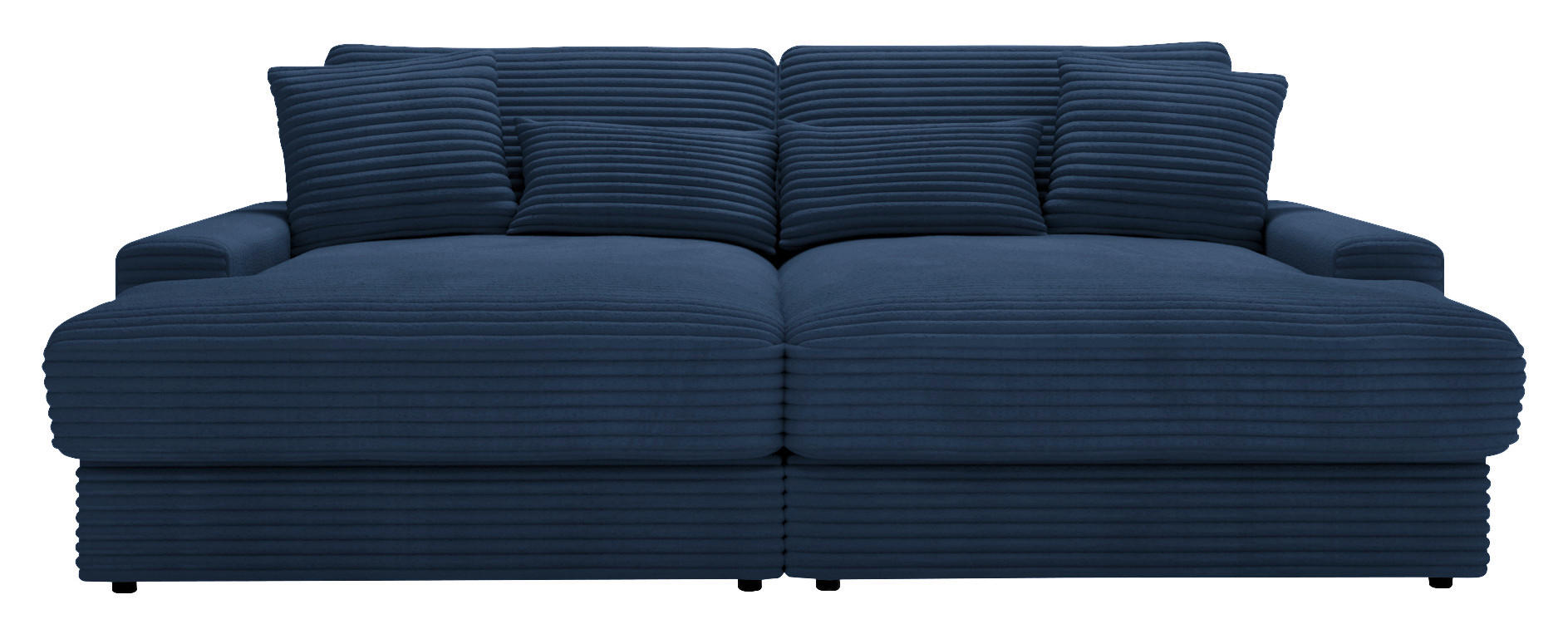 BIGSOFA in Cord Dunkelblau - Schwarz/Dunkelblau, Modern, Kunststoff/Textil (230/85/190cm) - Carryhome