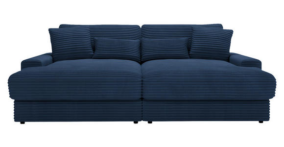 BIGSOFA in Cord Dunkelblau - Schwarz/Dunkelblau, MODERN, Kunststoff/Textil (230/85/190cm) - Carryhome