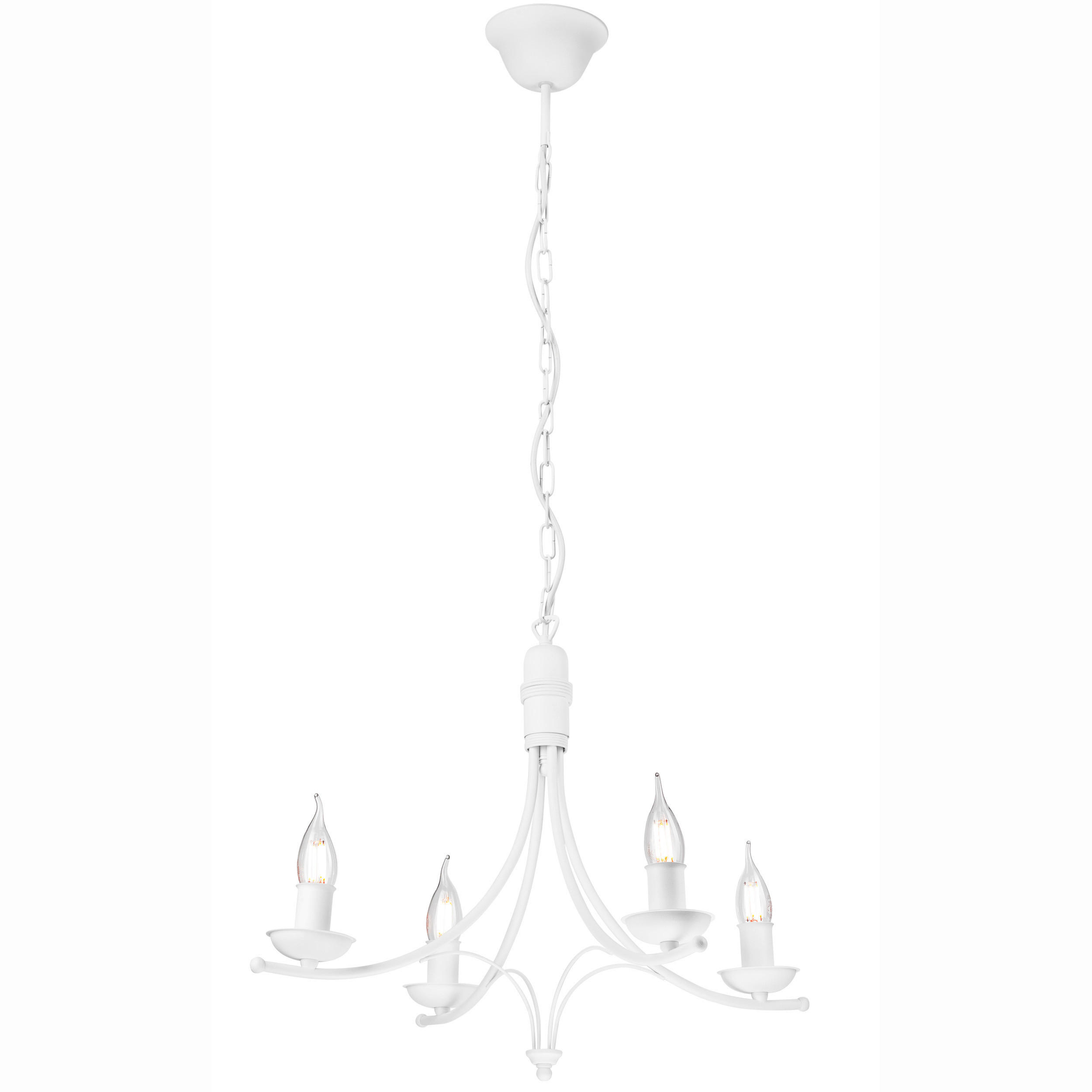 KRONLEUCHTER Lucy 58/100 cm   - Weiß Hochglanz, KONVENTIONELL, Metall (58/100cm)