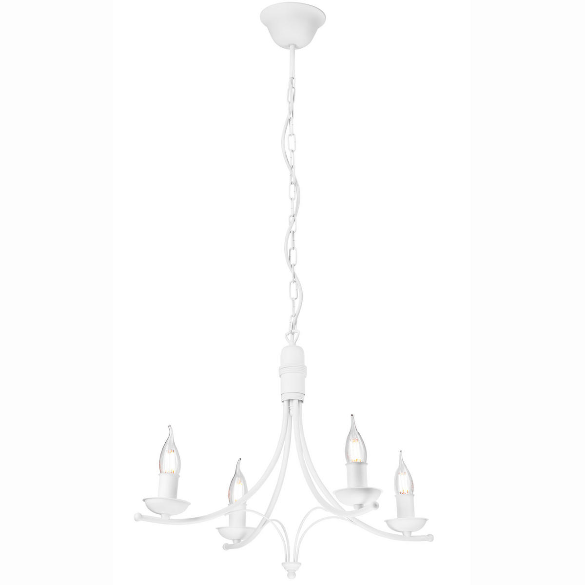 KRONLEUCHTER 58/100 cm   - Weiß Hochglanz, KONVENTIONELL, Metall (58/100cm)