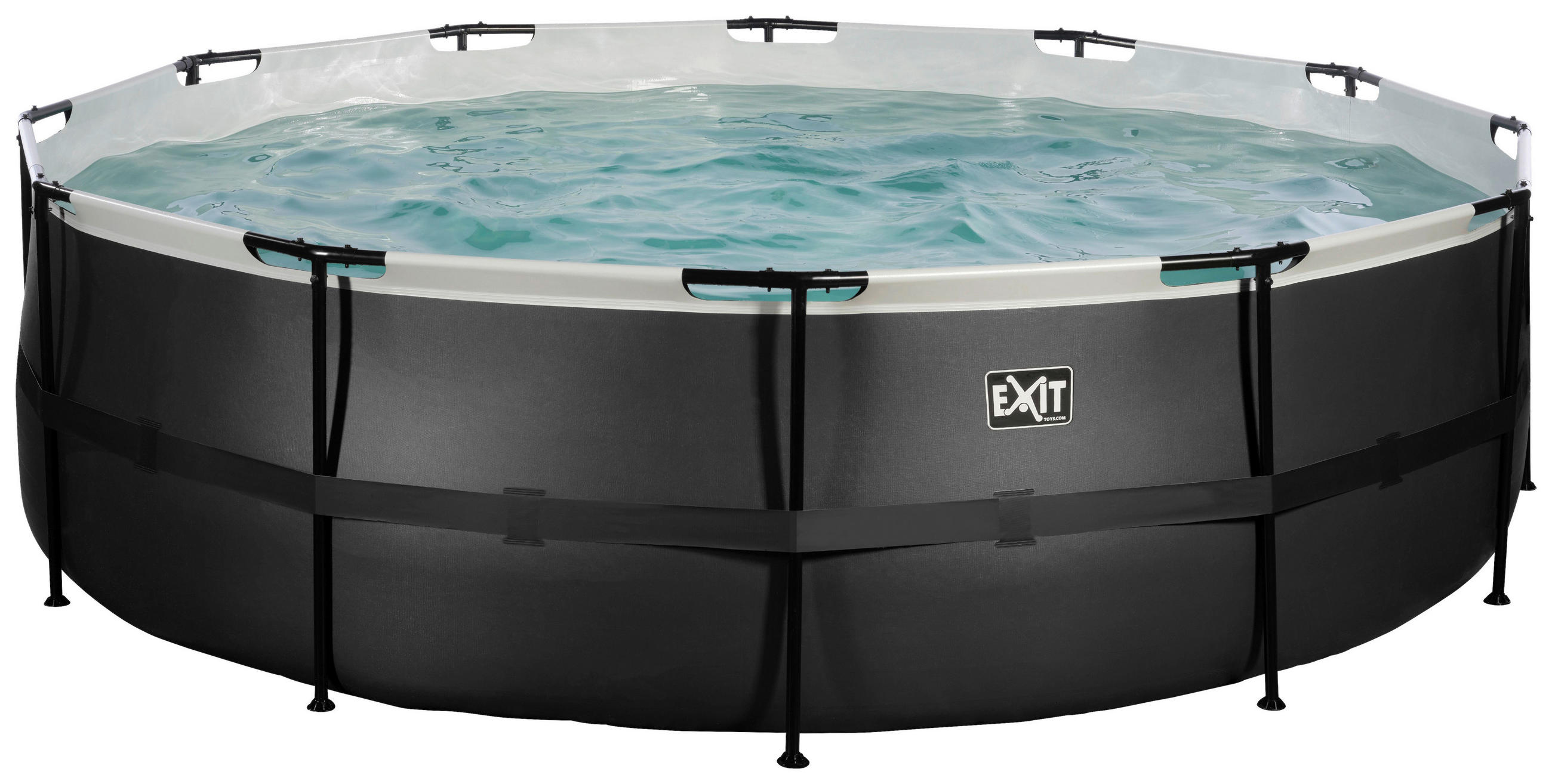 POOL Black 488/122 cm  - Schwarz, KONVENTIONELL, Metall (488/122cm) - EXIT Toys