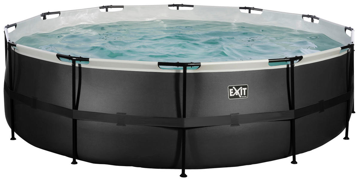 POOL Black 488/122 cm  - Schwarz, KONVENTIONELL, Metall (488/122cm) - EXIT Toys