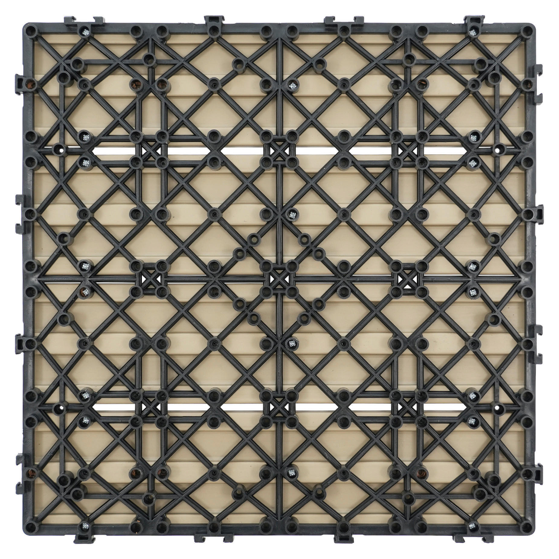 TERRASSENFLIESE 11 Stück  - Grauweiß, KONVENTIONELL, Holzwerkstoff (30/30/2,1cm) - Ambia Garden