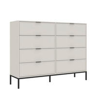 KOMMODE Deco, 150/116/40 cm, 8 Schublade(n)  - Kaschmir/Schwarz, Design, Holzwerkstoff/Metall (150/116/40cm) - MID.YOU